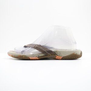 Merrell Terragina Bungee Brown Leather Lightweight Flat Thong Sandals - 7